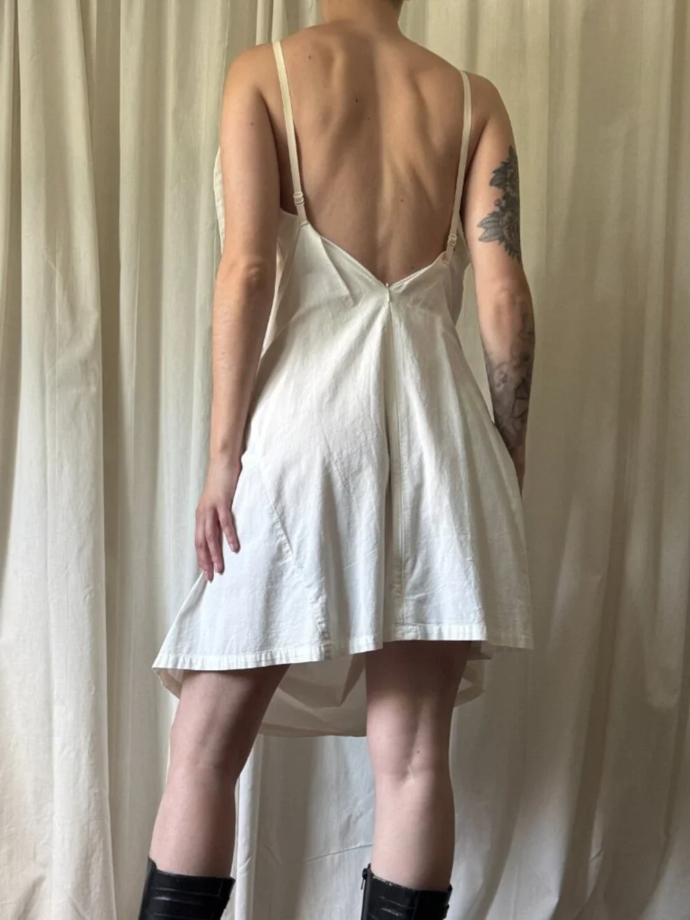 MM6 Maison Margiela White Scoop Neck Sleeveless Mini Dress Women's Size 6 - Picture 8 of 12